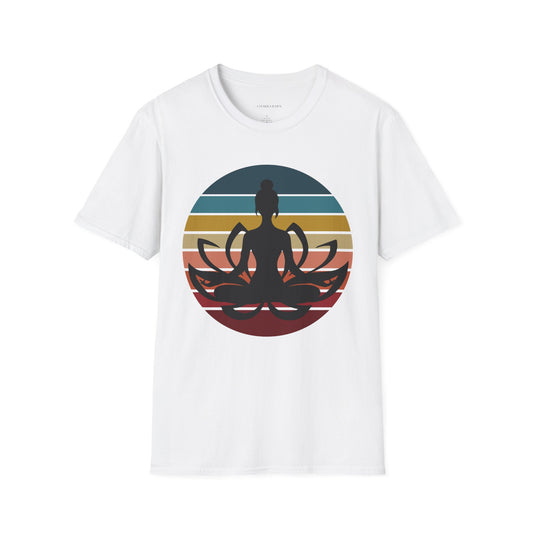 Vintage Sunset Yoga Lotus Flower