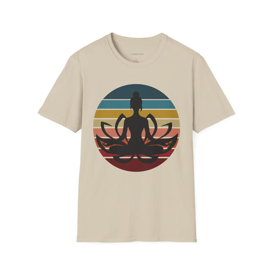 Vintage Sunset Yoga Lotus Flower